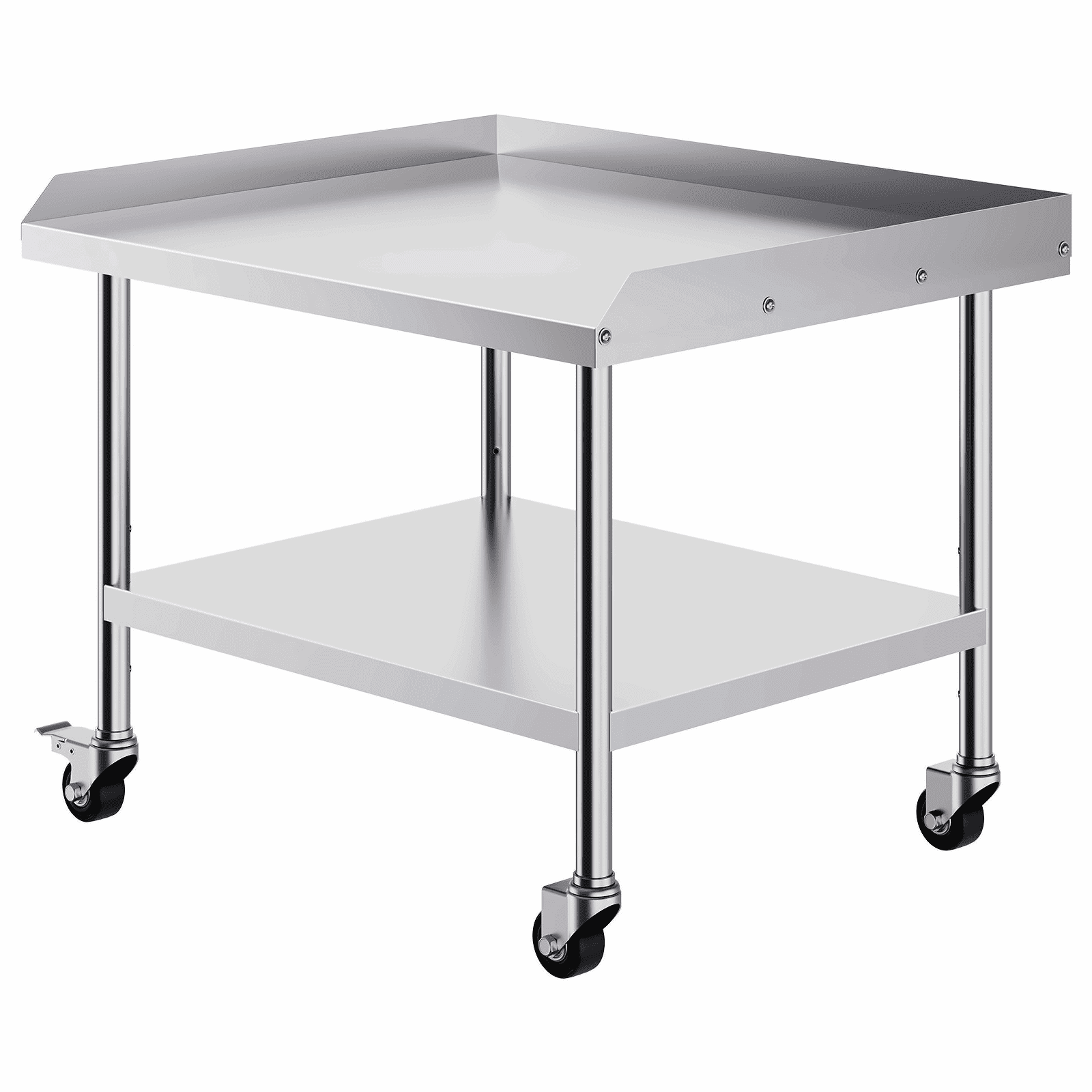 Stainless Steel Work Table 30x36x30 Inch - Commercial Kitchen Prep Table with Wheels & Backsplash - Heavy Duty Restaurant Workstation