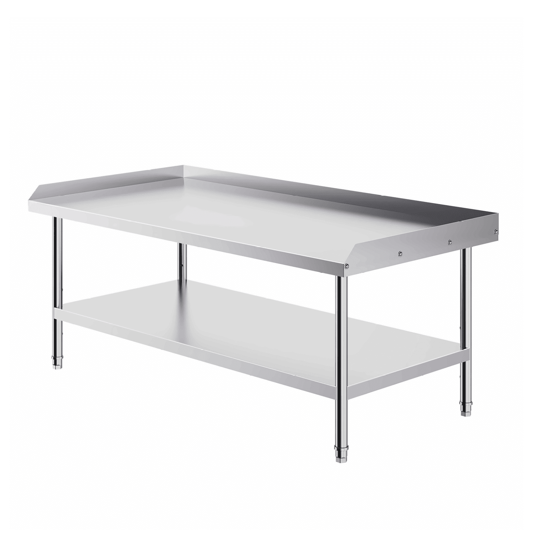 Stainless Steel Work Table 30x60x26 inch, Commercial Food Prep Table with Backsplash, Adjustable Height Metal Worktable for Kitchen Restaurant Hotel Garage