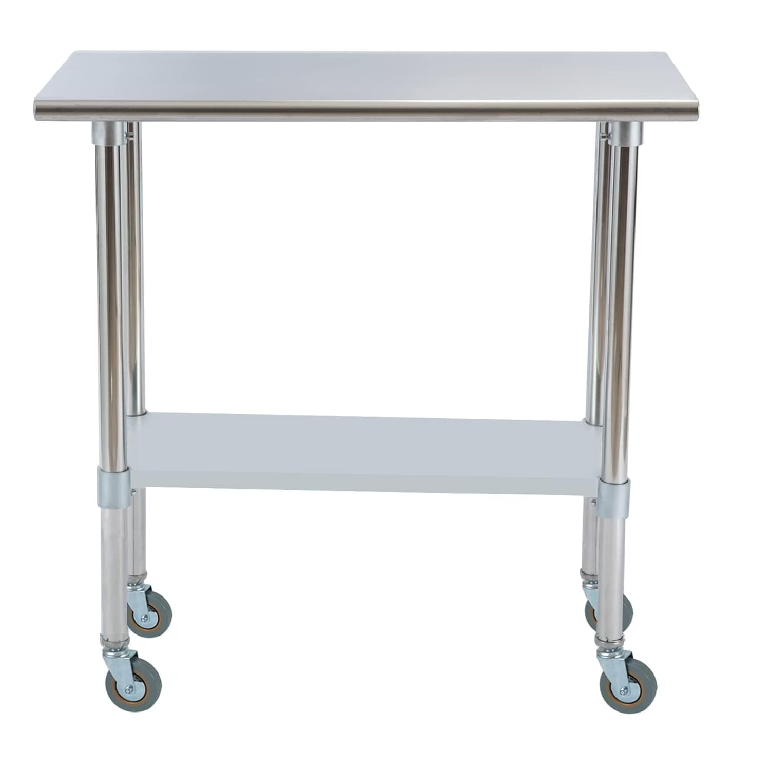 Stainless Steel Work Table 36 x 24 Inches with Caster Wheels, Commercial Kitchen Prep Table with ...
