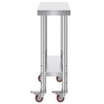 thumbnail image 1 of Stainless Steel Work Table on Wheels 24x12x32 Inch, Heavy Duty Mobile Prep Table with 4 Casters for Commercial Kitchen, Restaurant, Business Use, 1 of 11