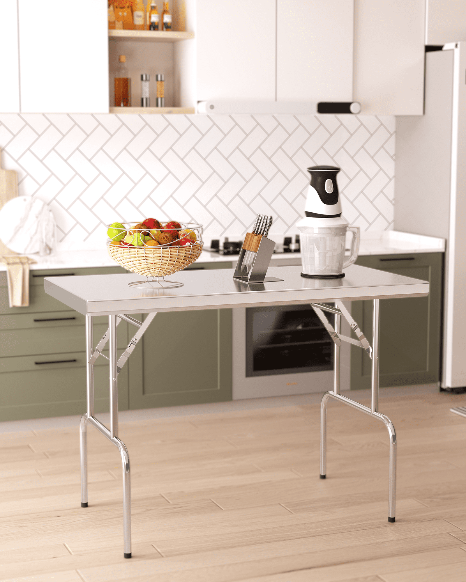 Stainless Steel Worktable Workstation Folding Commercial Prep Table Heavy Duty Stainless Steel Folding Table with 400 lbs Load Silver Kitchen Work Table for Commercial Home Walmart Business Supplies