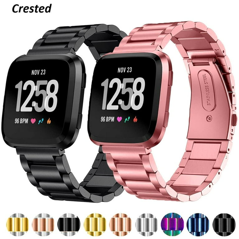 Stainless Steel Wrist band For Fitbit Versa versa 2 versa lite Strap correa Wrist Bracelet Watchband belt reloj watch Accessories Wristbands Black Walmart