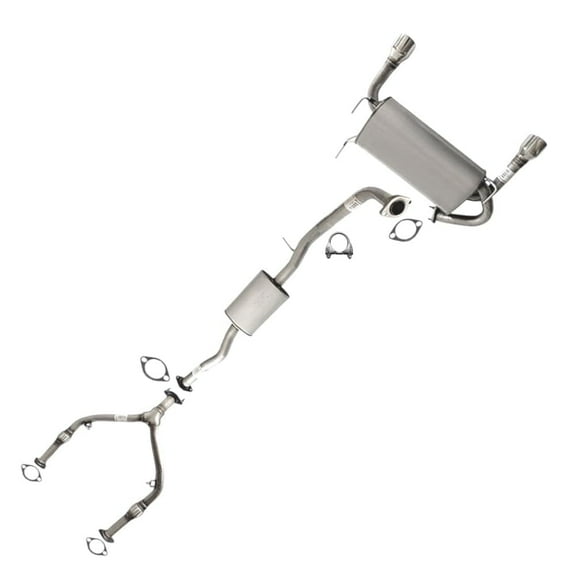 Northeastern Exhaust Stainless Steel Exhaust System Kit for SUV Direct Fit Y Pipe Resonator and Muffler Fits 2003 2008 Infiniti FX35 3.5L