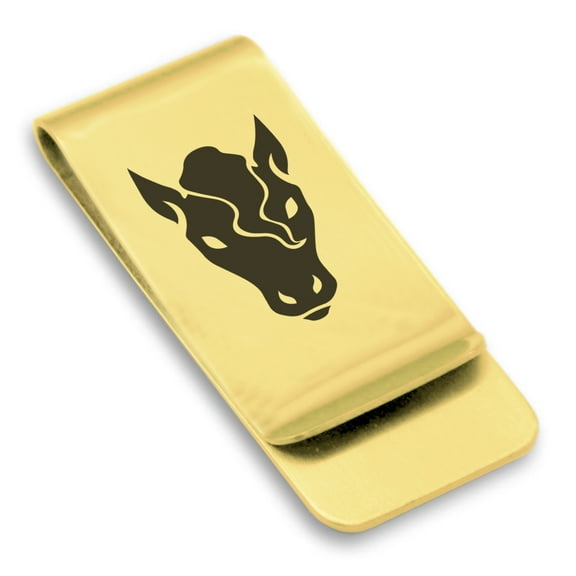 Stainless Steel Year of the Horse Zodiac Classic Slim Money Clip Credit Card Holder