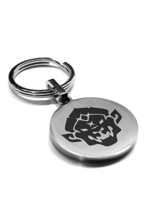 Stainless Steel Year of the Monkey Zodiac Round Medallion Keychain Circle Ring