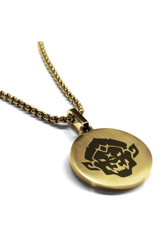 Stainless Steel Year of the Monkey Zodiac Round Medallion Pendant Necklace