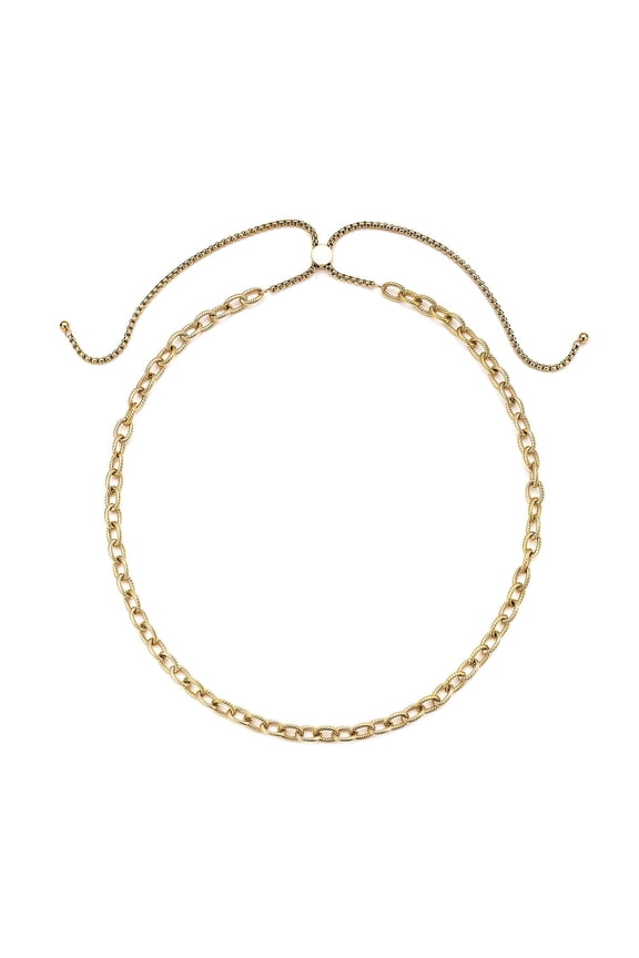 Stainless Steel Yellow Gold ION Plated Cable Chain Necklace for Women Jewelry for Women Size 18-29" Birthday Christmas Gifts