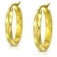 thumbnail image 1 of Stainless Steel Yellow Gold-Tone Classic Hoop Earrings, 1 of 1