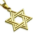 thumbnail image 1 of Stainless Steel Yellow Gold-Tone Classic Jewish Star of David Pendant Necklace, 21.5", 1 of 2
