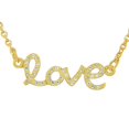 thumbnail image 1 of Stainless Steel Yellow Gold-Tone Love Heart Charm White CZ Pendant Necklace, 1 of 2