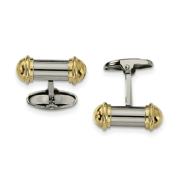 Stainless Steel Yellow IP-Plating Cuff Links