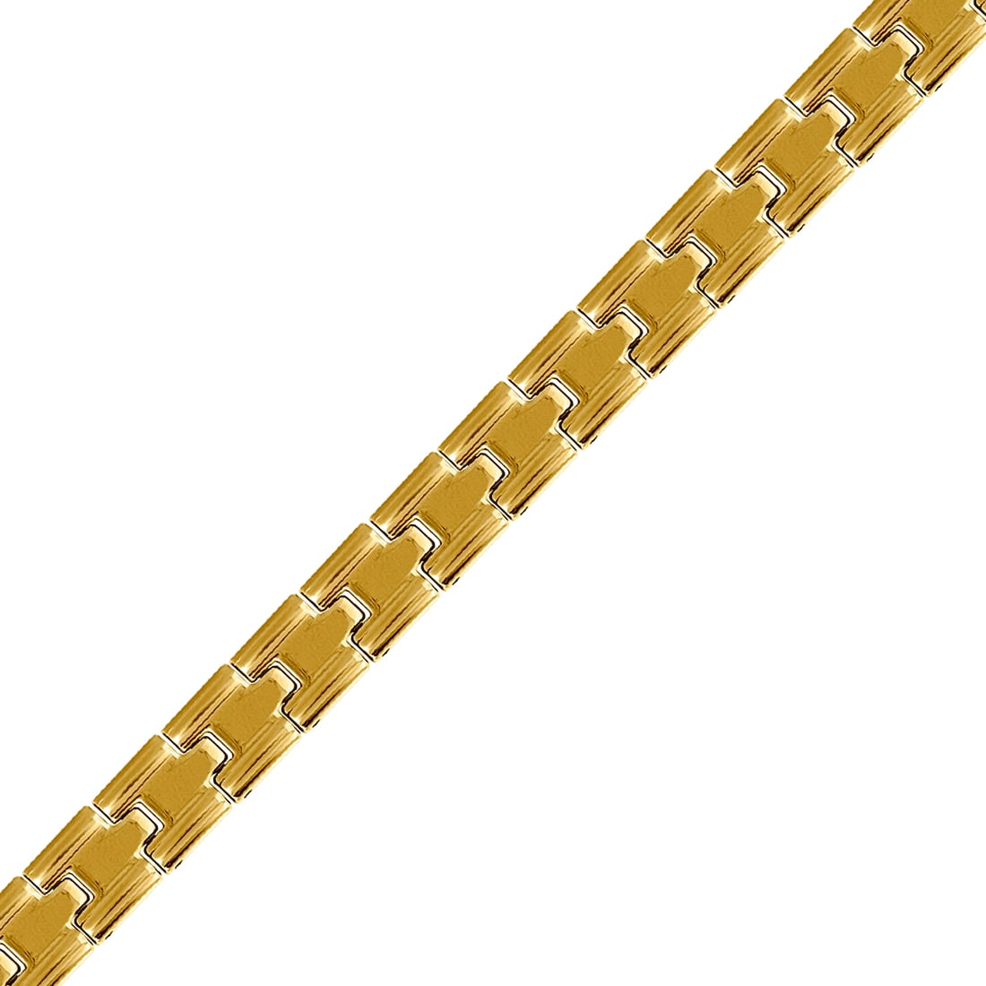 Stainless Steel Yellow Mens 8.5 Inch Bracelet Link Bracelet for Men