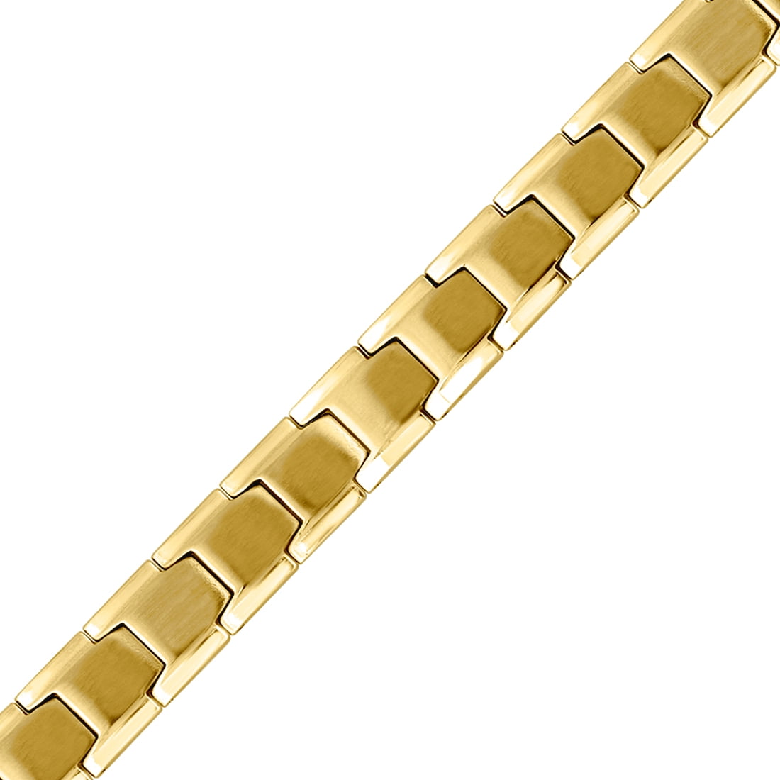Stainless Steel Yellow-tone Mens 12mm Bracelet-8inch Link Bracelet for Men
