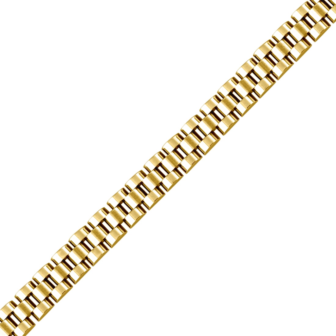 Stainless Steel Yellow-tone Mens Presidential Style 8mm Bracelet-8inch Link Bracelet for Men