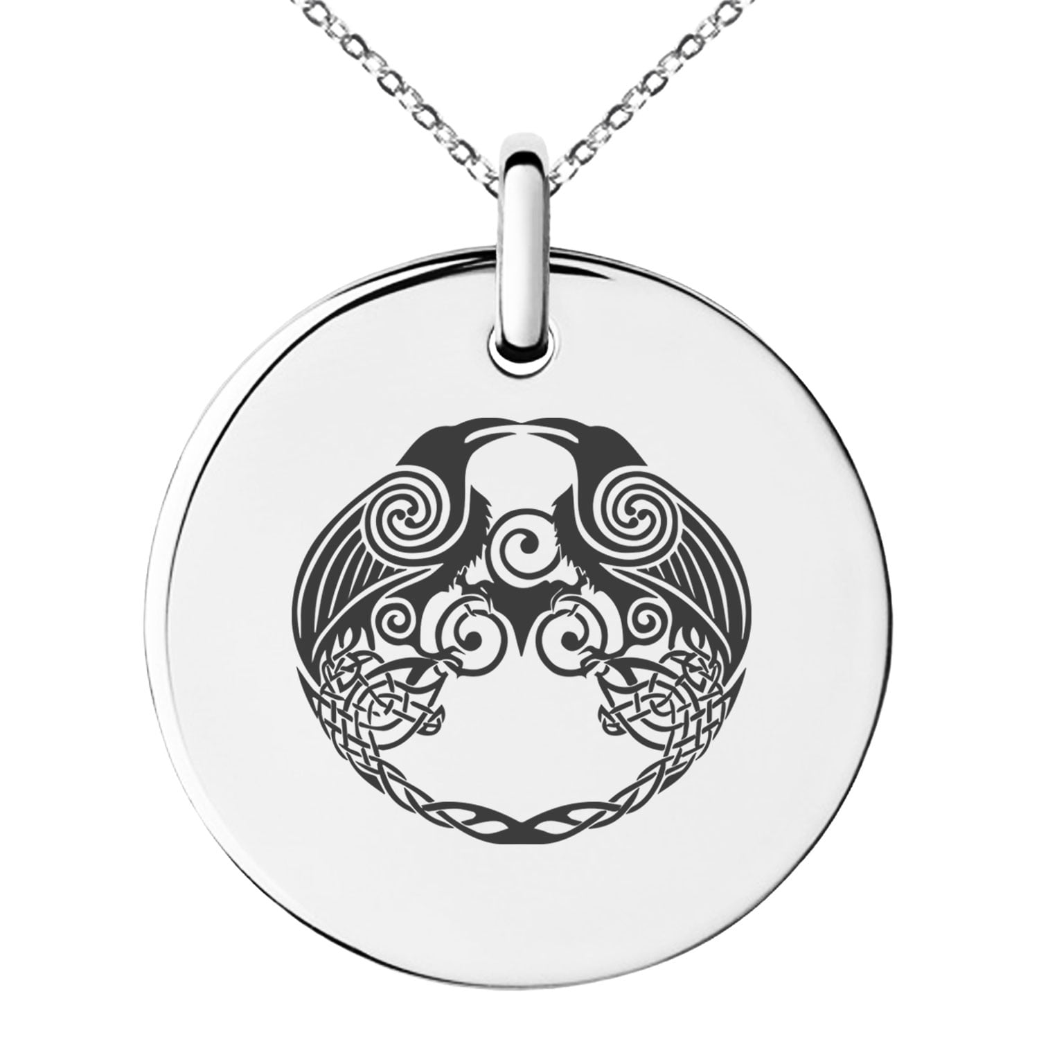 HAQUIL Viking Necklace With Odin's Gungnir Spear And Ravens Pendant - Antique Silver Zinc Alloy Jewelry