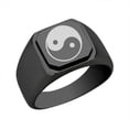 thumbnail image 1 of Stainless Steel Yin Yang Engraved Signet Ring, 1 of 1