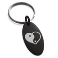 thumbnail image 1 of Tioneer Stainless Steel Yin Yang Heart Engraved Small Oval Charm Keychain Keyring, 1 of 1