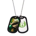 thumbnail image 1 of Stainless Steel Yoda with Rubber Silencer Double Dog Tag Pendant Necklace, 1 of 3