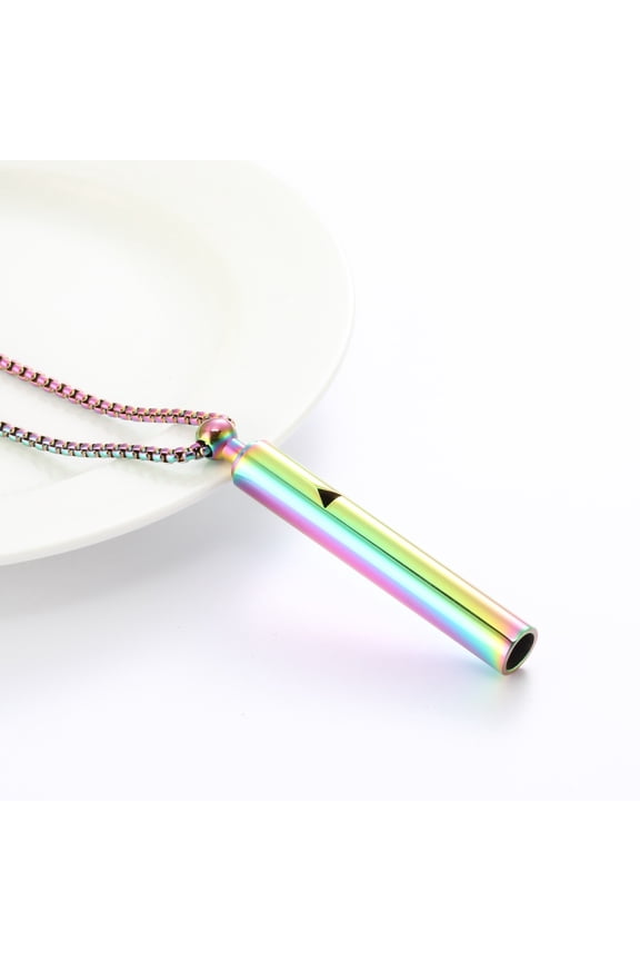 Stainless Steel Yoga Mindfulness Pendant Necklace Trendy Anxiety Medal Stress Panic Attack Meditation Gift