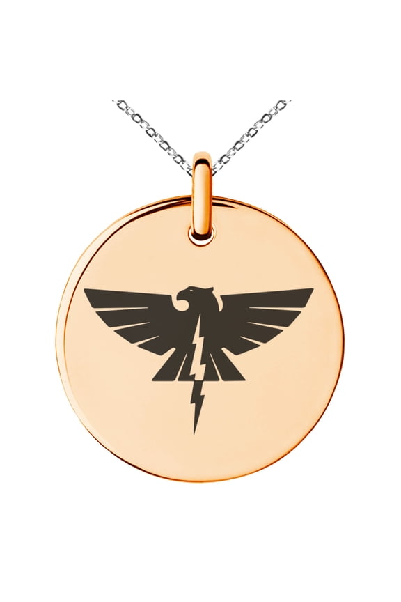 Stainless Steel Zeus Greek God of Sky Engraved Small Medallion Circle Charm Pendant Necklace