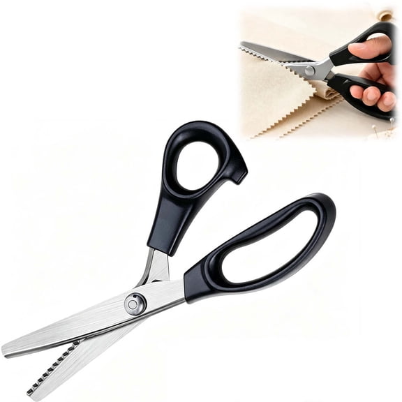 Stainless Steel Zig Zag Scissors,Pinking Shears for Cutting,9.1" Sharp Serrated Stainless Steel Blades Create Clean Zig Zag Edges for Fabric and DIY Projects