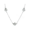 thumbnail image 1 of ELYA Women's Polished Cubic Zirconia Spheres Stainless Steel Necklace - 17", 1 of 3