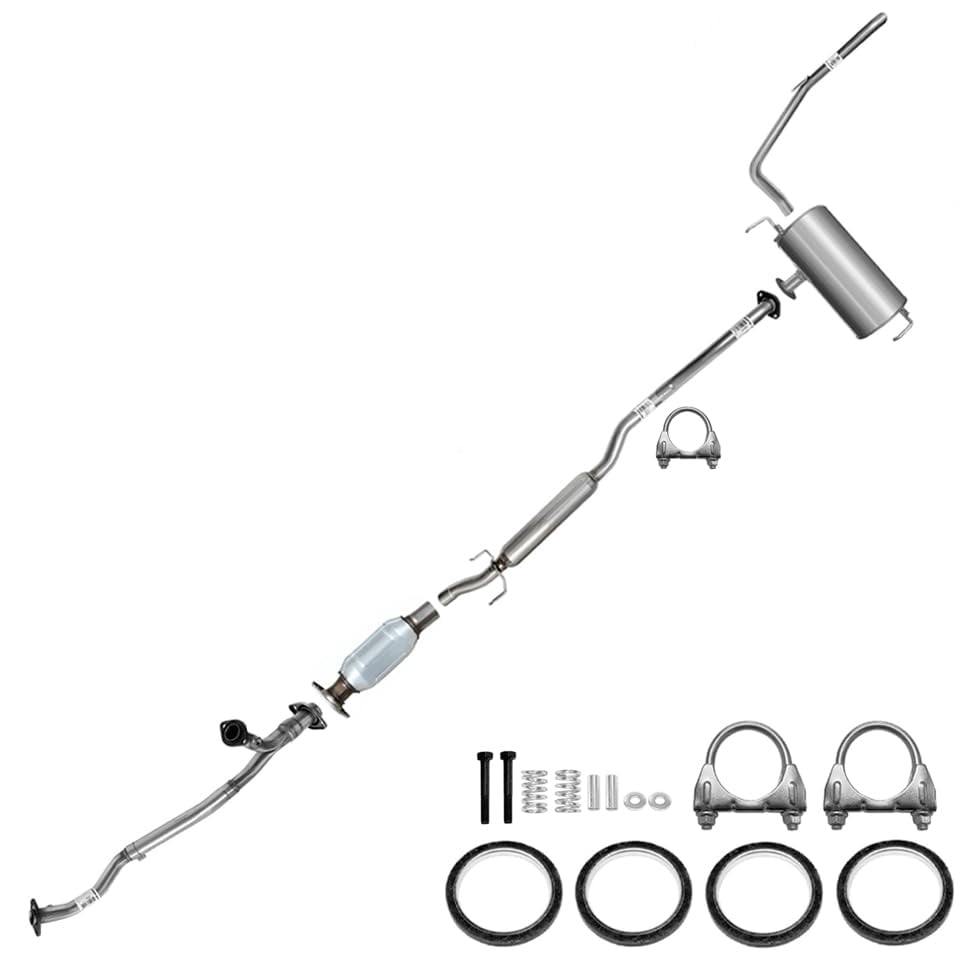 Northeastern Exhaust Front Pipe, Catalytic, Resonator, Muffler & Tail Pipe Exhaust System Kit Fits 2007-2010 Toyota Sienna 3.5L FWD SUV - Direct Fit EPA-Approved | Stainless Steel | Includes Gaskets,