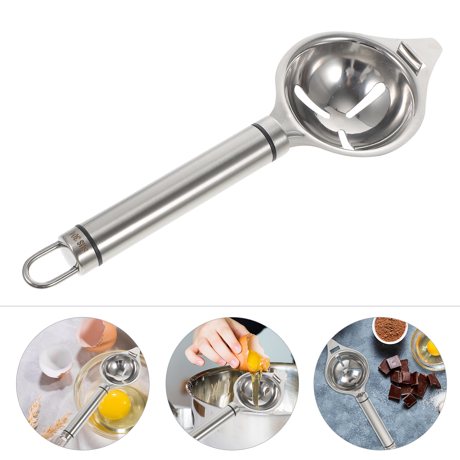 Stainless Steel egg separator 304 Stainless Steel Egg Separator Divider Extractor Egg Whites