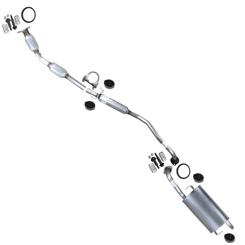 Northeastern Exhaust Catalytic, Resonator & Muffler w/ Hangers Fits 2005-2008 Toyota Corolla 1.8L (Produced After April 2005, Engine Code 1ZZFE) - Direct Fit EPA-Approved | Stainless Steel System Kit