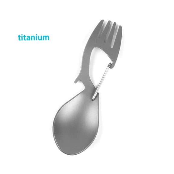 Stainless Steel / for Titanium Spoon,Bottle Opener Multi Tool Spork for Hiking Survival Camping Travel
