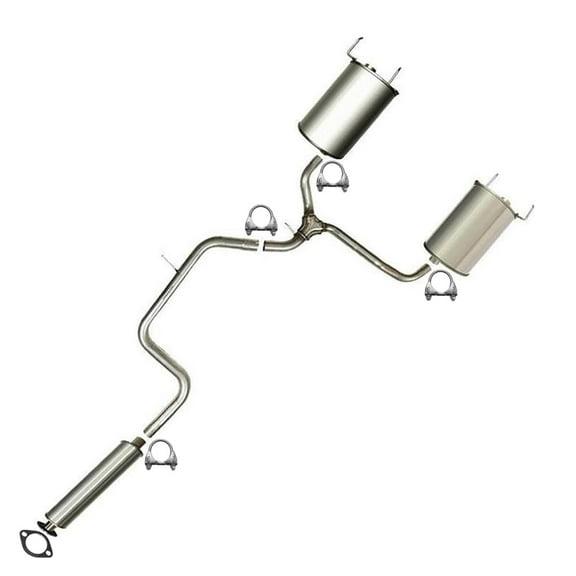 Northeastern Exhaust | Stainless Steel Resonator, Intermediate Pipe & Pair of Mufflers Exhaust System Kit Fits Pontiac Grand Prix 2003–2008 3.8L | Direct Fit