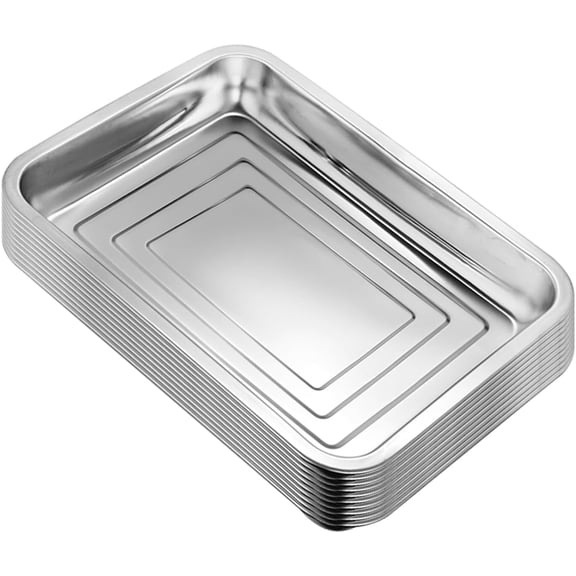 Stainless Steel s, 5 Pack Multi-Purpose Tray for Indoor Outdoor Plants, Seed Starting Tray for Potted Plants(11.6 inch15.2 inch, 1.45" Height, 5-Pack)
