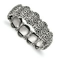 thumbnail image 1 of Stainless SteelAntiqued and Polished Oval Stretch Chain Bracelet; for Adults and Teens; for Women and Men, 1 of 1