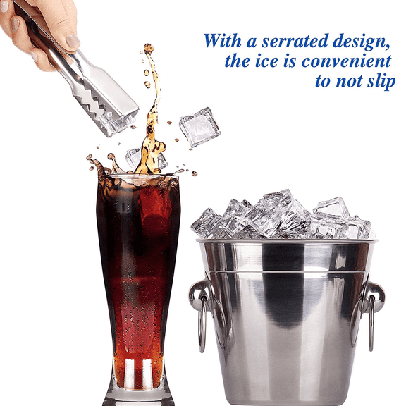 Stainless SteelIce Tongs for Ice Bucket Ice Cube Serving Tongs with Teeth