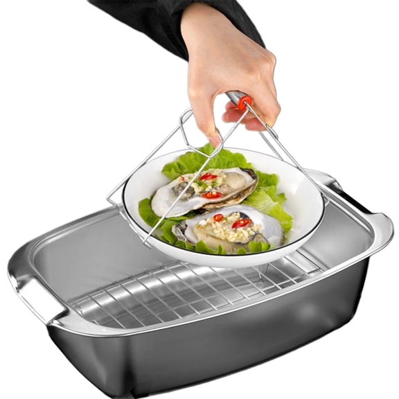 Stainless Steels Fishes Steamers Square Steamed Fishes Pots Stockpot with Rack