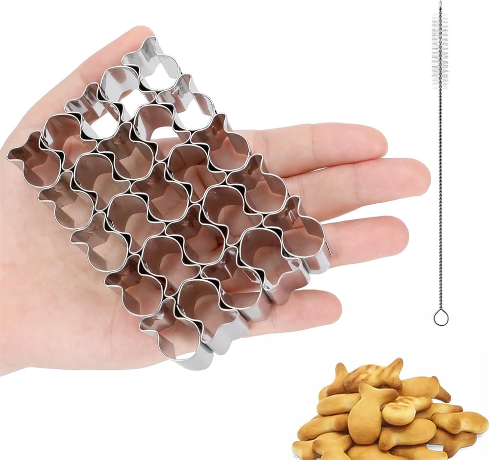 Stainless Steels Goldfish Cracker Cutter, NOGIS 25 Cavity Fish Cookie ...