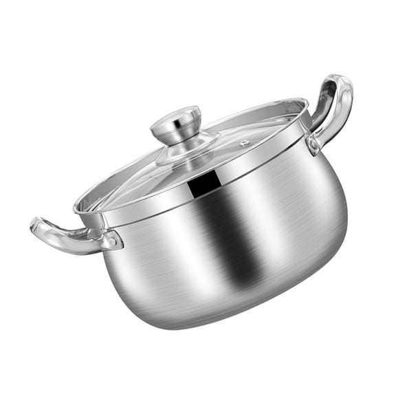 Stainless Steels Pots Milk Pan Induction Base Soup Pots With Glass Lid Cooking Saucepan Kitchen Cookware for Daily Use