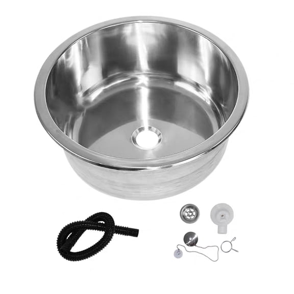 Stainless Steels Round Kitchen Sinks Bathroom Hand Wash Basin Sinks Single Bowl Dish Washing Sink Dishwashing Pool