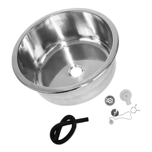 Stainless Steels Round Kitchen Sinks Single Bowl Dish Washing Sink Balcony Wash Basin Kitchen Vegetable Small Sink