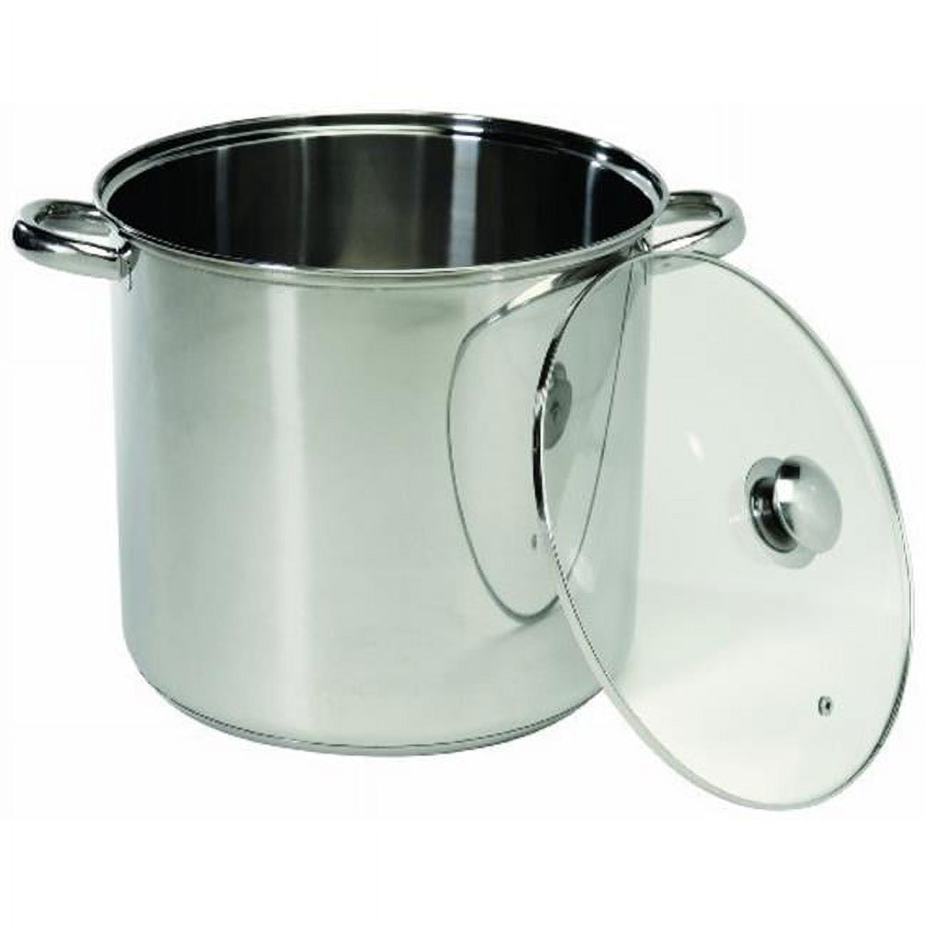 Stainless Stockpot with Glass Lid 20Qt Tempered