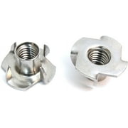 Stainless T-Nuts, 5/16"-18 (25 Pack), Threaded Insert, Choose Size/Quantity, by Bolt Dropper, Pronged Tee Nut. (5/16"-18 X 3/8")