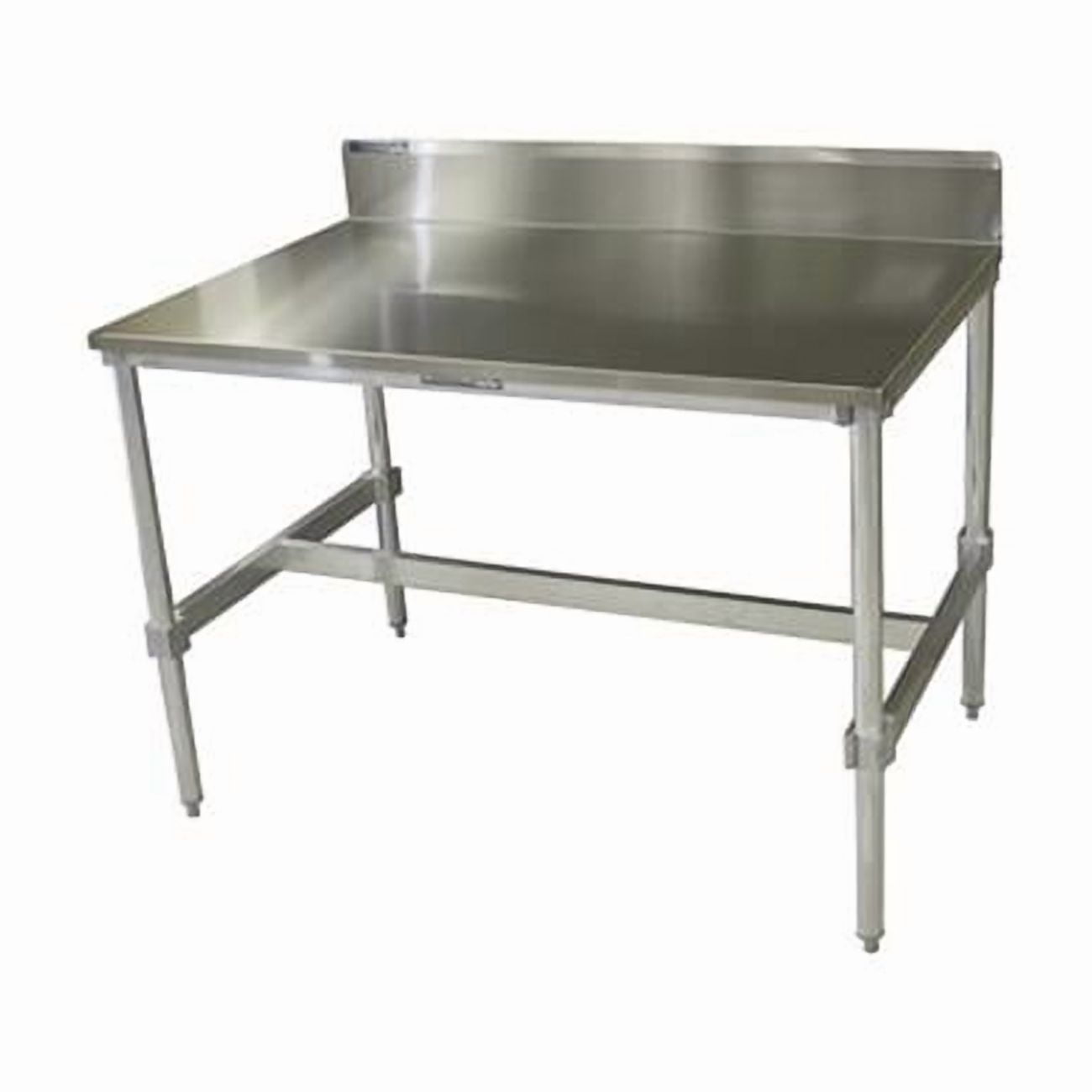 Stainless Top Aluminum I-Frame Table with Backsplash- 34 to 35.5 x 30 x 96 in.