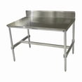 thumbnail image 1 of Stainless Top Aluminum I-Frame Table with Backsplash- 34 to 35.5 x 30 x 96 in., 1 of 1