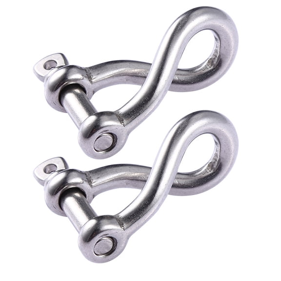Stainless Twisted Shackle Connector Suitable for Marine Use Saltwater Resistant Boat Hardware Handling Rigging 12mm 2pcs