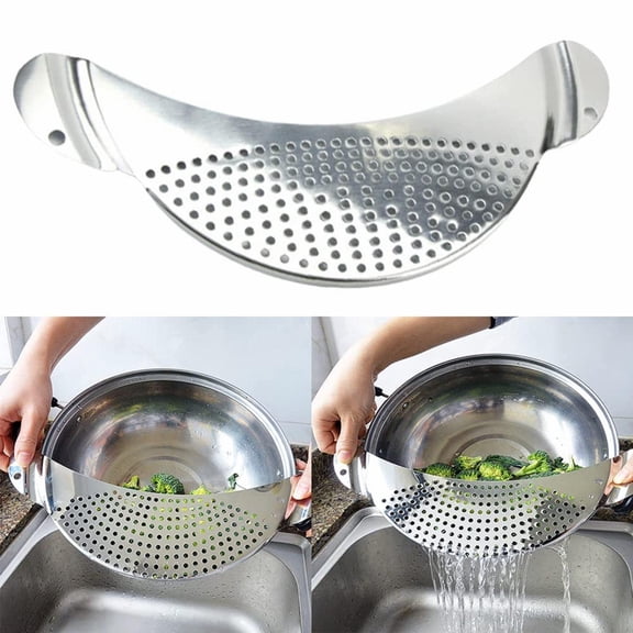 Stainless Water Drain Filter for Fruits and Vegetables Kitchen Tool with Fine Mesh and Durable Construction for Effective Straining