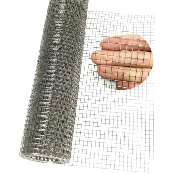 Stainless Welded Wire Mesh, 1/4 Inch Hole 11.85in x 10ft, 304 Stainless Rustproof, & Easy to Cut, 23GA Mesh for Fencing, Garden Enclosure, Keep Rodents Out, DIY Projects