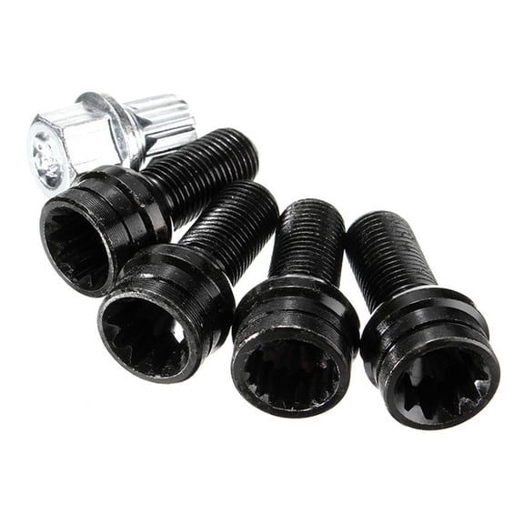 Stainless Wheel Bolt Lock Lug Nut Locking Wheel Nut Setwith Key Automotive Accessory 1K0698137A Replacement Part