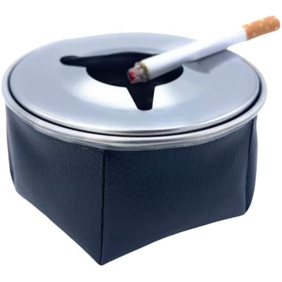 Stainless Windproof Faux Leather Bean Bag Sandbag Ashtray Non Stitched, Black$$Home Decor, Kitchen, & Other