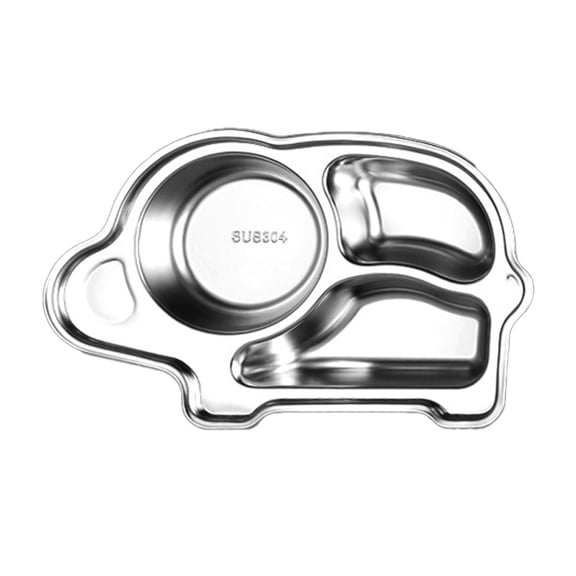 Stainless animal Plate, Rust Free, Safe Divided Platter for Toddlers and Kids, BPA Free Plate - style:style3