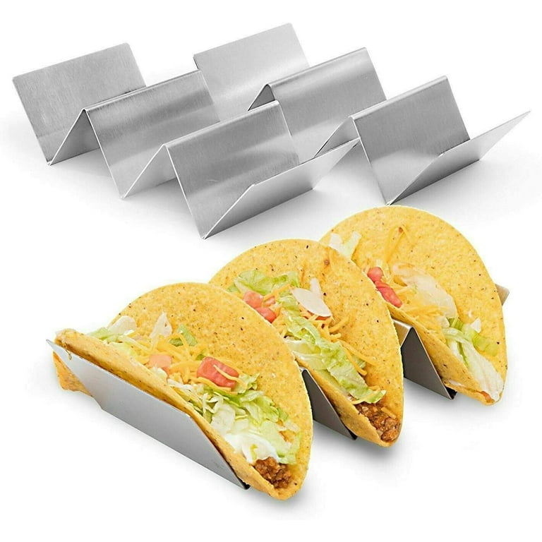 Stainless s Stand 3 Tacos Each. Heavy Duty Quality Taco Shell Holders Taco Stainless Stand Taco Baking Rack Soft Taco Stand Hard Taco Shell Tray Tuesday Server 2 Walmart